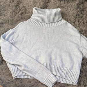 Cozy Light Blue Turtleneck Sweater